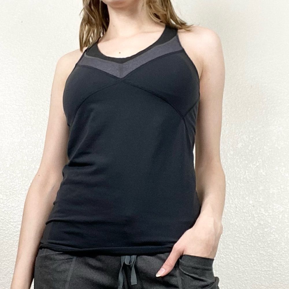 Lucy Black & Grey Racerback Athletic Tank Top